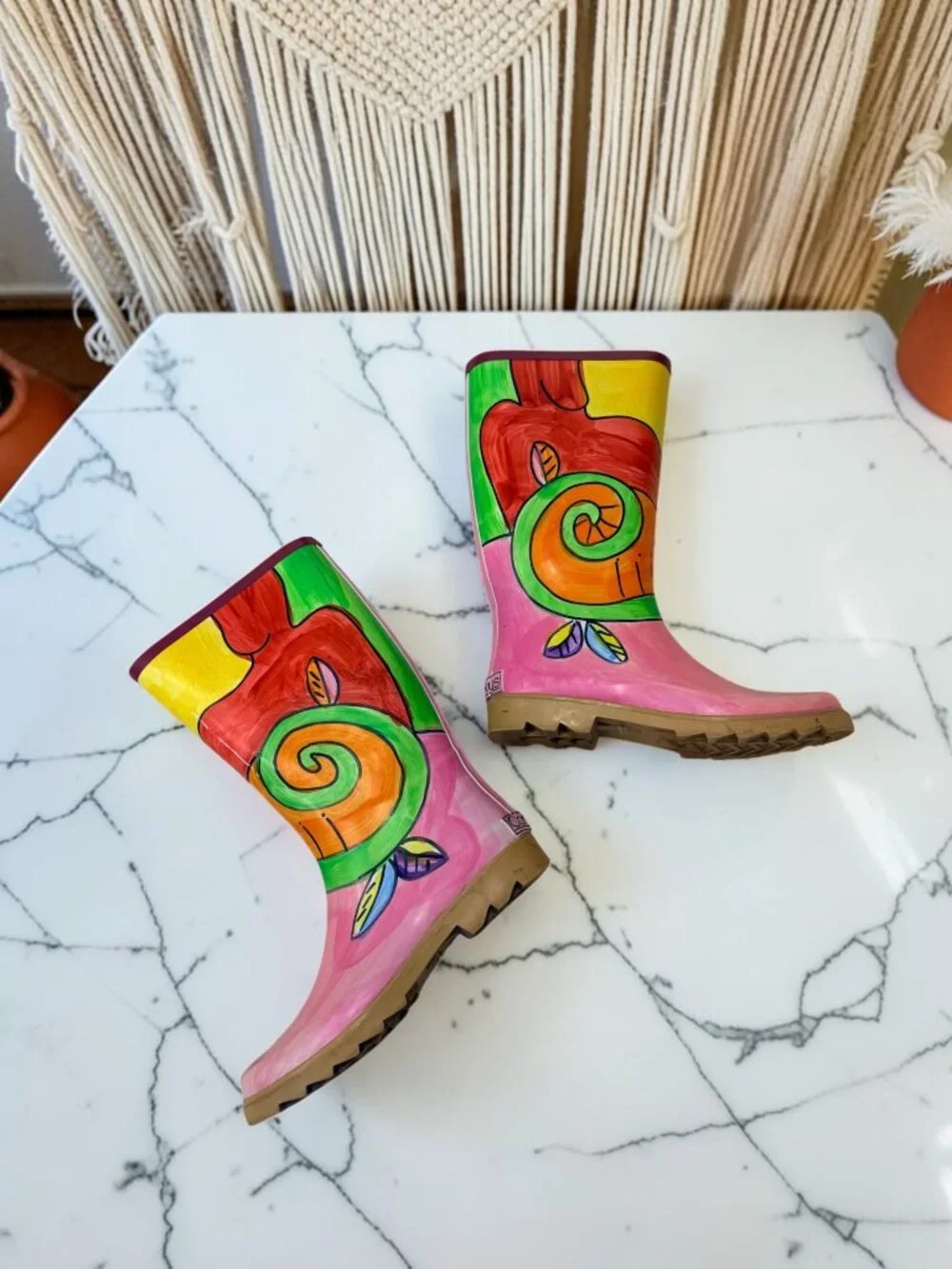 Corkys Women's Size 8 Painted Rubber Rain Boots